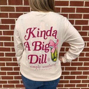 Simply Southern NWT Cream Kind of a Big Dill Long Sleeve T-shirt
